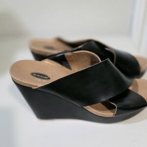Dr. Scholl's Black slide on Wedge Sandals size 8